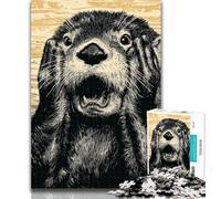 Puzzles for Teenagers Shocked Otter 1000 Piece Jigsaw Puzzles for Teenagers,Diy Modern Wall Art Unique Gift Home Decor 26x38cm