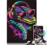 Puzzles for Teenagers Snake with Sunglasses Jigsaw Puzzles 1000 Pieces for Adults Teens,Family Game Stress Reliever Difficult Challenge Secret Santa Gifts 26x38cm
