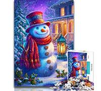 Puzzles for Teenagers Snowman Jigsaw Puzzles for Adults 1000 Piece,Toys Educational Games Stress Relieving Unique Home Decor And Gifts 50x75cm