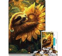 Puzzles for Teenagers Sunflower Sloth 1000 Piece Jigsaw Puzzles for Teenagers,is Ideal As A Gift for The Whole Family Suitable for And 14 (50x75cm)