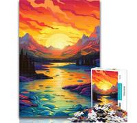 Puzzles for Teenagers Sunrise with Water 1000 Piece Jigsaw Puzzles for Teenagers,is Ideal As A Gift for The Whole Family Suitable for And 14 26x38cm