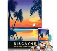 Puzzles for Teenagers Sunset in Biscayne Jigsaw Puzzle 1000 Pieces for Teenagers,Decompressing Intellectual Educational Toy Birthday Present, Gifts 26x38cm