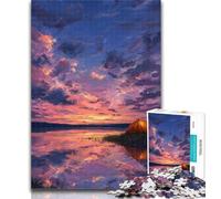Puzzles for Teenagers Sunset Landscape 1000 Pieces Jigsaw Puzzle for Adults& Teens,Stress Reliever Staycation Kill Time Funny Gift 26x38cm