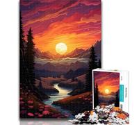 Puzzles for Teenagers Sunset over The City with Trees Jigsaws Puzzles 1000 Pieces for Teenagers Gifts,Birthday Present, Gifts for And Age 14 50x75cm