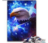 Puzzles for Teenagers Teens 1000pc Puzzle American Flag Eagle, for Age 14 Years And over Home Decor As A Gift for The Whole Family And Friends 50x75cm