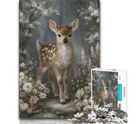 Puzzles for Teenagers Teens 1000pc Puzzle Animal Deer, DIY Toys,with Matching Poster And Trivia Sheet for And Age 14 Years Up 38x26cm