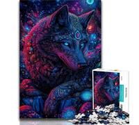 Puzzles for Teenagers Teens 1000pc Puzzle Animal Wolf Art,Stress Reliever Staycation Kill Time Parent-child Interaction 38x26cm