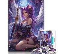Puzzles for Teenagers Teens 1000pc Puzzle Anime Fox Girl,Learning Educational Toys Family Games Educational Game for Birthday,Chrismas 75x50cm