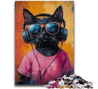 Puzzles for Teenagers Teens 1000pc Puzzle Art Cat Help The Brain Exercise Addictive Toys to Cultivate Patience Suitable for Couples 50x75cm