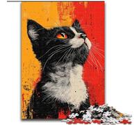 Puzzles for Teenagers Teens 1000pc Puzzle Art Cat, Stress Relief with Fully Interlocking Randomly Shaped Pieces for And 14 Years Old (size 50x75cm)