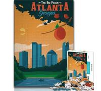 Puzzles for Teenagers Teens 1000pc Puzzle Atlanta,Artistic Wall Decor & Birthday Gift Idea for Friends,Home Office (38x26cm)