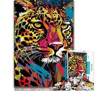 Puzzles for Teenagers Teens 1000pc Puzzle Basquiat Leopard,Challenging Game Toys for Is Ideal As A Gift for The Whole Family (75x50cm)