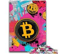 Puzzles for Teenagers Teens 1000pc Puzzle Bitcoin Logo Toys Educational Games Stress Relieving Artists Collection, Fine Art 26x38cm