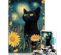 Puzzles for Teenagers Teens 1000pc Puzzle Black Cat,Challenging Game Toys for Is Ideal As A Gift for The Whole Family (38x26cm)