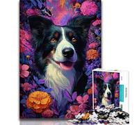 Puzzles for Teenagers Teens 1000pc Puzzle Border Collie,Educational Family Game Wall Decoration Unique Birthday And Xmas Gifts 38x26cm