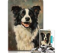 Puzzles for Teenagers Teens 1000pc Puzzle Border Collie,Learning Educational Toys Family Games Educational Game for Birthday,Chrismas 75x50cm