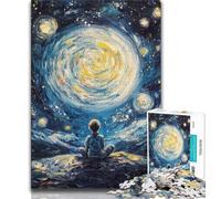 Puzzles for Teenagers Teens 1000pc Puzzle Boy Under The Stars,Stress Reliever Staycation Kill Time Parent-child Interaction 38x26cm