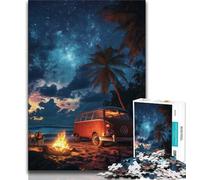 Puzzles for Teenagers Teens 1000pc Puzzle Car on The Beach,Stress Reliever Staycation Kill Time Parent-child Interaction 38x26cm