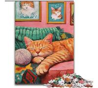 Puzzles for Teenagers Teens 1000pc Puzzle Cat Playing with Ball of Yarn, Family Entertainment Toys Is Ideal As Gifts for The Whole Family for 14+ (Size 26x38cm)