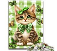 Puzzles for Teenagers Teens 1000pc Puzzle Cat Surrounded by Butterflies Educational Stress Relief Toy Parent-child Interaction for And Age 14 38x26cm