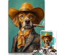 Puzzles for Teenagers Teens 1000pc Puzzle Cowboy Dog,Learning Educational Toys Family Games Educational Game for Birthday,Chrismas 75x50cm