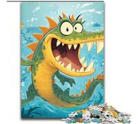 Puzzles for Teenagers Teens 1000pc Puzzle Crocodile, Help The Brain Exercise Addictive Toys to Cultivate Patience Enhance Memory (Size 26x38cm)