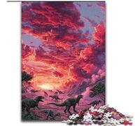 Puzzles for Teenagers Teens 1000pc Puzzle Dinosaurs at Sunset, Train Your Brain And Hands Unique Birthday And Gifts for Age 14+ 26x38cm