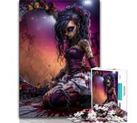 Puzzles for Teenagers Teens 1000pc Puzzle Fantasy Dark Girl,Learning Educational Toys Family Games Unique Birthday And Gifts (75x50cm)