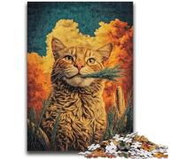 Puzzles for Teenagers Teens 1000pc Puzzle Farm Cat Stress Reliever Staycation Kill Time with Matching Poster And Trivia Sheet 50x75cm