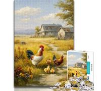 Puzzles for Teenagers Teens 1000pc Puzzle Farm Rooster, For Family Fun,for Is Ideal As A Gift for The Whole Family for And 14 Years Old 38x26cm