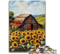 Puzzles for Teenagers Teens 1000pc Puzzle Farm Sunflowers for Educational Game Challenge Toy Deal As Gifts for The Whole Family 26x38cm