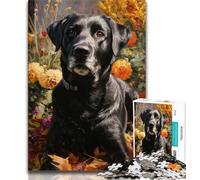 Puzzles for Teenagers Teens 1000pc Puzzle Forest Labrador,Artistic Wall Decor & Birthday Gift Idea for Friends,Home Office 38X26CM