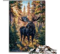 Puzzles for Teenagers Teens 1000pc Puzzle Forest Moose Challenging Game And Family Play for Is Ideal As A Gift for The Whole Family 26x38cm
