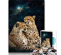 Puzzles for Teenagers Teens 1000pc Puzzle Galaxy Cheetah,Educational Family Game Wall Decoration Unique Birthday And Xmas Gifts 50x75cm