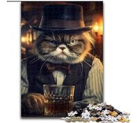 Puzzles for Teenagers Teens 1000pc Puzzle Gentleman Grumpy Cat, Games Toys Gift Unique Birthday And Gifts for And Age 14 Years Up (Size 26x38cm)
