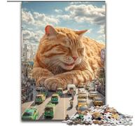 Puzzles for Teenagers Teens 1000pc Puzzle Giant Orange Cat, Educational Toys for Is Ideal As A Gift for The Whole Family for And 14 Years Old (Size 26x38cm)