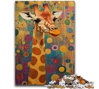 Puzzles for Teenagers Teens 1000pc Puzzle Giraffe Art Stress Reliever Staycation Kill Time with Matching Poster And Trivia Sheet 50x75cm