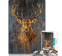 Puzzles for Teenagers Teens 1000pc Puzzle Golden Deer,Challenging Game Toys for Is Ideal As A Gift for The Whole Family (38x26cm)
