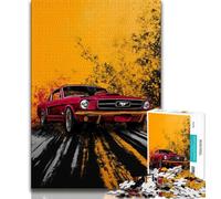Puzzles for Teenagers Teens 1000pc Puzzle Golden Sports Car,Stress Reliever Difficult Challenge Unique Home Decor And Gifts 75x50cm