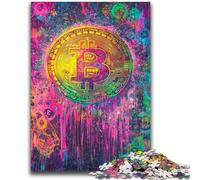 Puzzles for Teenagers Teens 1000pc Puzzle Graffiti Bitcoin Stress Reliever Staycation Kill Time with Matching Poster And Trivia Sheet 50x75cm
