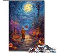Puzzles for Teenagers Teens 1000pc Puzzle Halloween Under The Night Sky, Challenging Difficult with Fully Interlocking Randomly Shaped Pieces 26x38cm