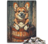 Puzzles for Teenagers Teens 1000pc Puzzle Happy Corgi Vibrant And Unique Design Relaxing & Challenging Puzzle Experience 26x38cm