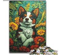 Puzzles for Teenagers Teens 1000pc Puzzle Happy Puppy, Stress Relief Toys Unique Birthday And Gifts for Ages 14+ (Size 26x38cm)