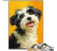 Puzzles for Teenagers Teens 1000pc Puzzle Happy Puppy, Stress Relief with Fully Interlocking Randomly Shaped Pieces for And 14 Years Old (size 50x75cm)
