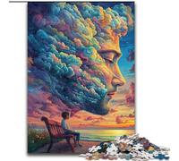 Puzzles for Teenagers Teens 1000pc Puzzle Human Face Color Cloud, Stress Reliever Difficult Challenge Secret Santa Gifts for Age 14 Years Up (Size 26x38cm)