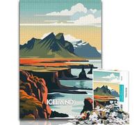 Puzzles for Teenagers Teens 1000pc Puzzle Icelandic Coastline,Learning Educational Toys Family Games Unique Birthday And Gifts (38x26cm)