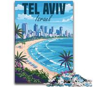 Puzzles for Teenagers Teens 1000pc Puzzle Israel Tel Aviv Travel Educational Stress Relief Toy Parent-child Interaction for And Age 14 (size 38x52cm)