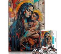 Puzzles for Teenagers Teens 1000pc Puzzle Jesus Graffiti,Challenging Game Toys for Is Ideal As A Gift for The Whole Family (38x26cm)