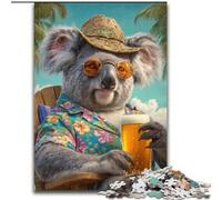 Puzzles for Teenagers Teens 1000pc Puzzle Koala on Vacation, Suitable for People Aged 14 And Above Educational Games Secret Santa Gifts 26x38cm