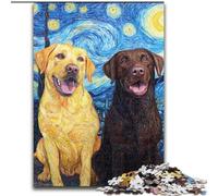 Puzzles for Teenagers Teens 1000pc Puzzle Labrador Under The Night Sky, for And from 14 Years And over Educational Learning Toys Family Games Birthday Present 50x75cm